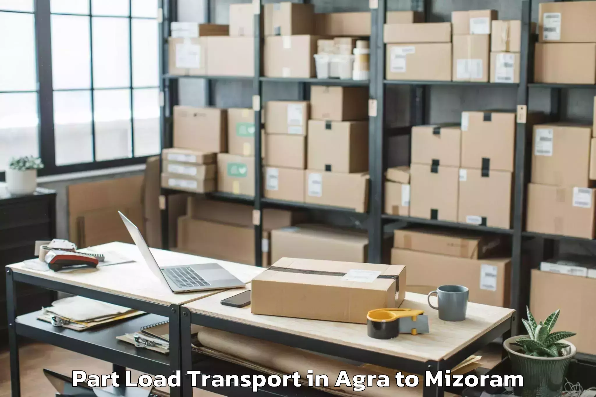 Book Agra to Icfai University Mizoram Aizaw Part Load Transport